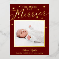 The More The Merrier Christmas Birth Announcement