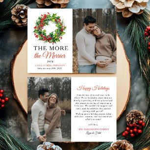 The More The Merrier Christmas Photo Pregnancy Announcement