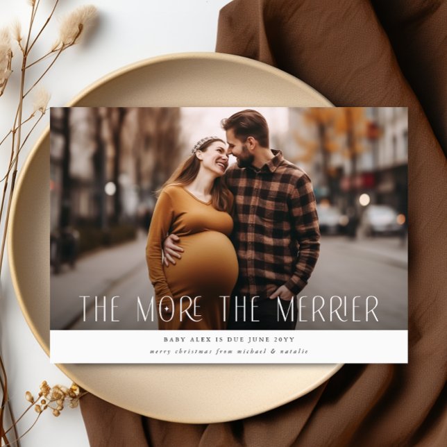 The More the Merrier Christmas Pregnancy Holiday Card (Creator Uploaded)