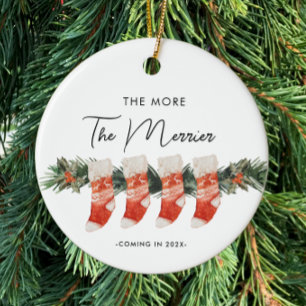 The More the Merrier Family of Four Stockings Ceramic Tree Decoration