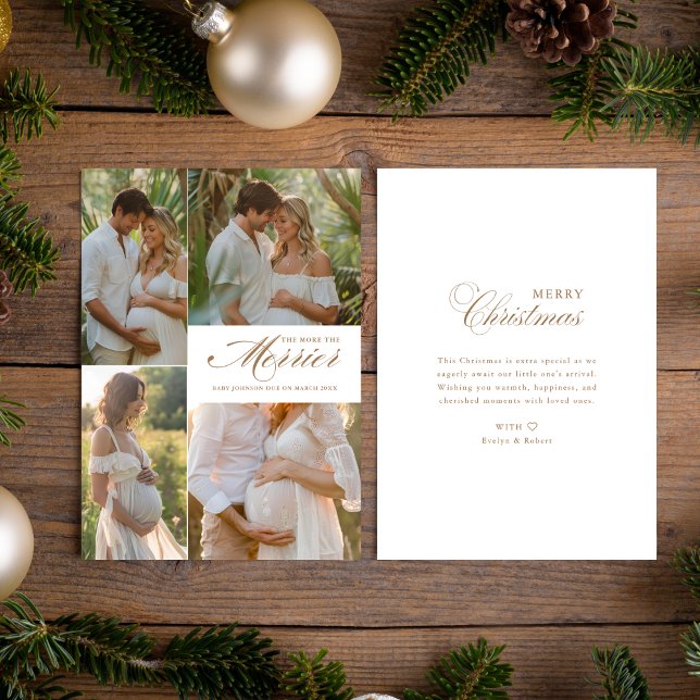 The More The merrier Gold Baby Photo Announcement (Creator Uploaded)