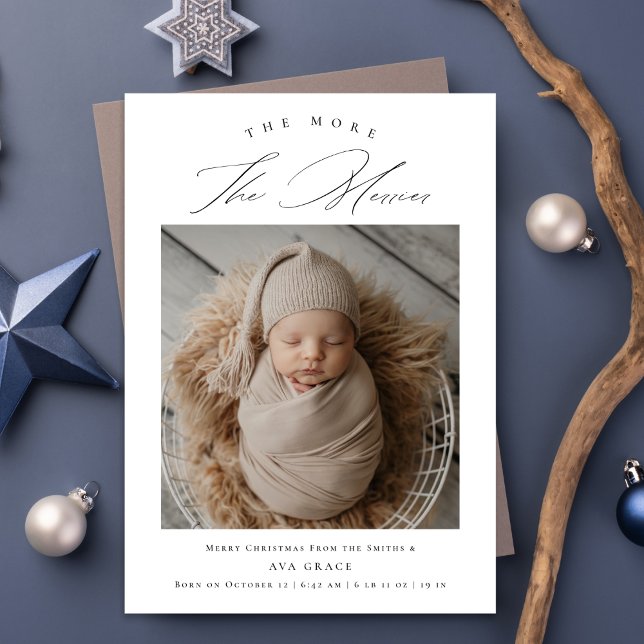 The More The Merrier Newborn Baby Birth Photo Announcement (Creator Uploaded)