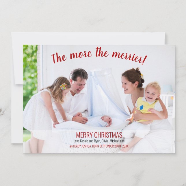 The More the Merrier Photo Birth Announcement (Front)