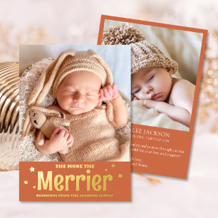 The More the Merrier Photo Birth Announcement 