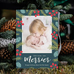 The More The Merrier Pine Birth Announcement<br><div class="desc">Announce your little one and send holiday greetings at the same time with these beautifully designed holiday cards by Orabella Prints!</div>