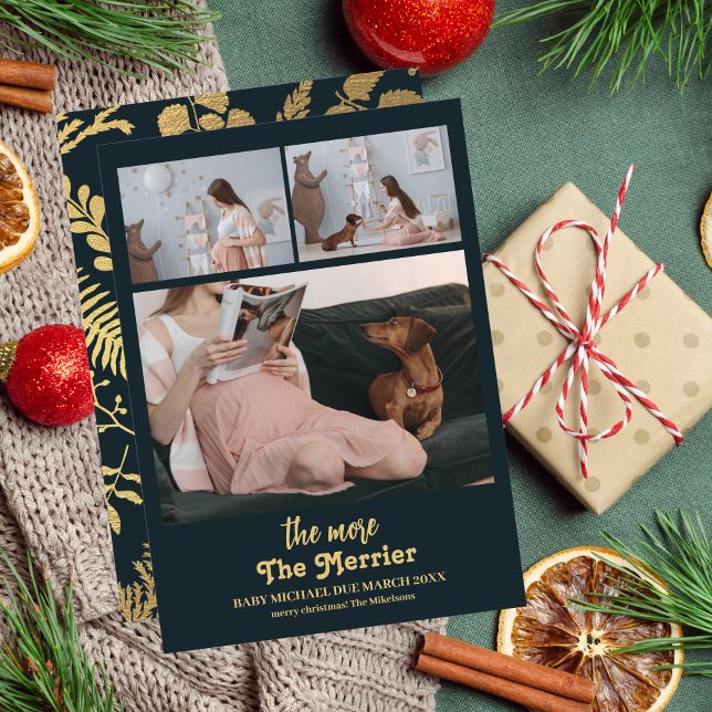 The More The Merrier Pregnancy  Holiday Card (Creator Uploaded)