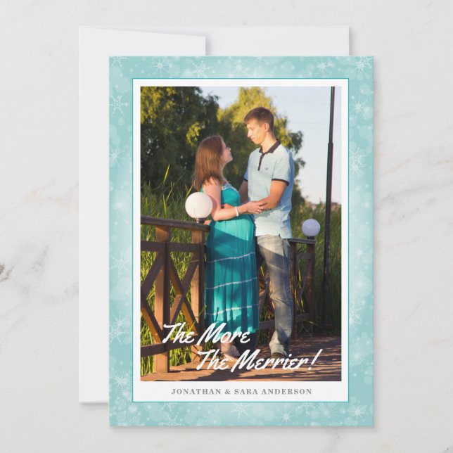 The More The Merrier Vertical Photo Christmas Holiday Card (Front)