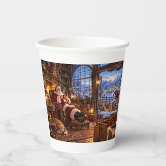 The Morning After Christmas Santa and Reindeer Paper Cups
