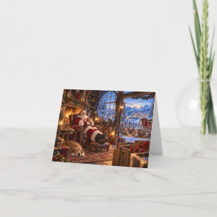 The Morning After Christmas Santa and Reindeer Thank You Card