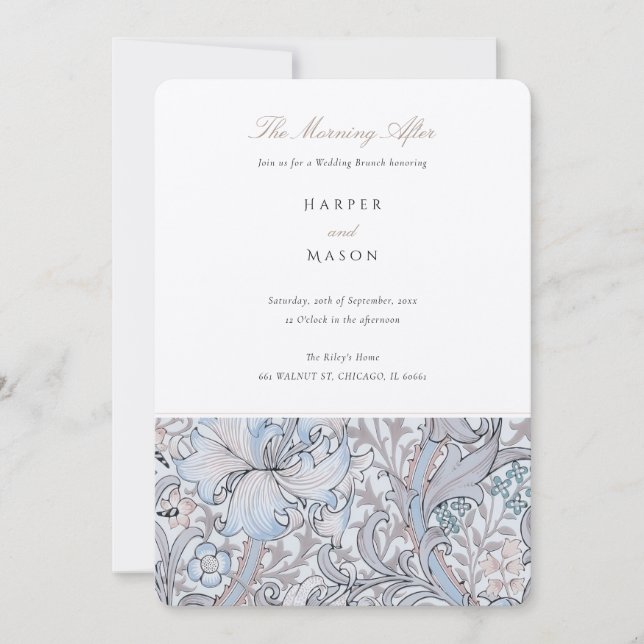 The Morning After Golden Lily Elegant Pastel Invitation (Front)