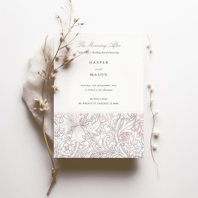 The Morning After Golden Lily Elegant Pastel Invitation (Creator Uploaded)