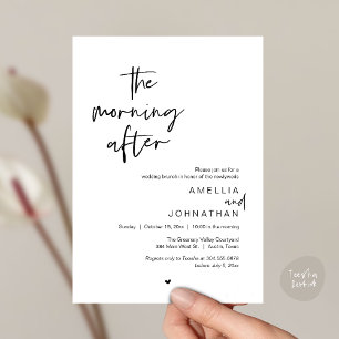 The morning after, Modern Post Wedding Brunch Invitation