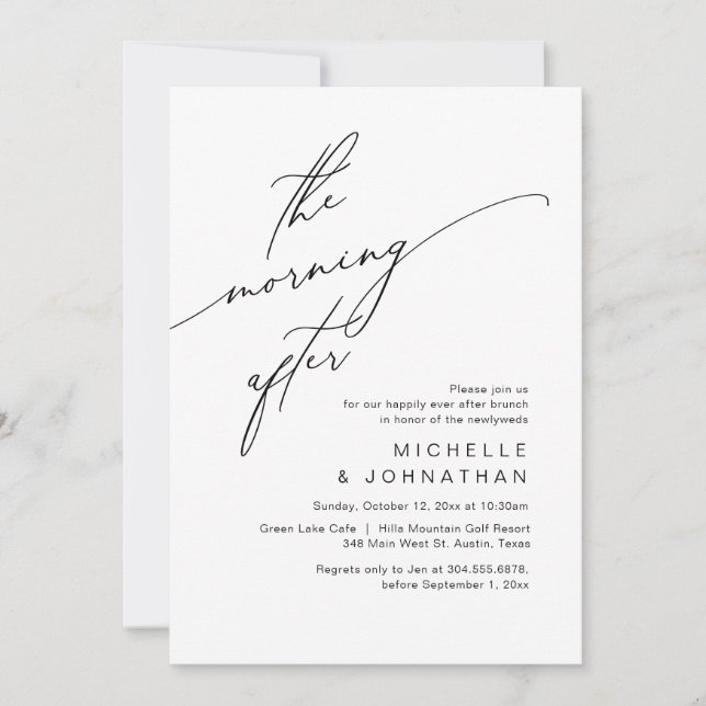 The Morning After, Post Wedding Brunch Celebration Invitation (Front)