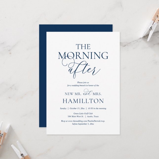 The Morning After, Post wedding Brunch Celebration Invitation (Front/Back In Situ)