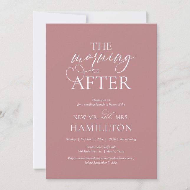 The Morning After, Post wedding Brunch Celebration Invitation (Front)