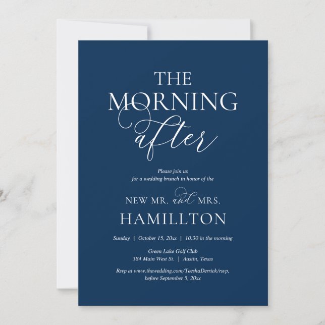 The Morning After, Post wedding Brunch Celebration Invitation (Front)