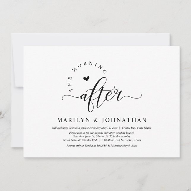 The Morning After, Post Wedding Brunch Celebration Invitation (Front)