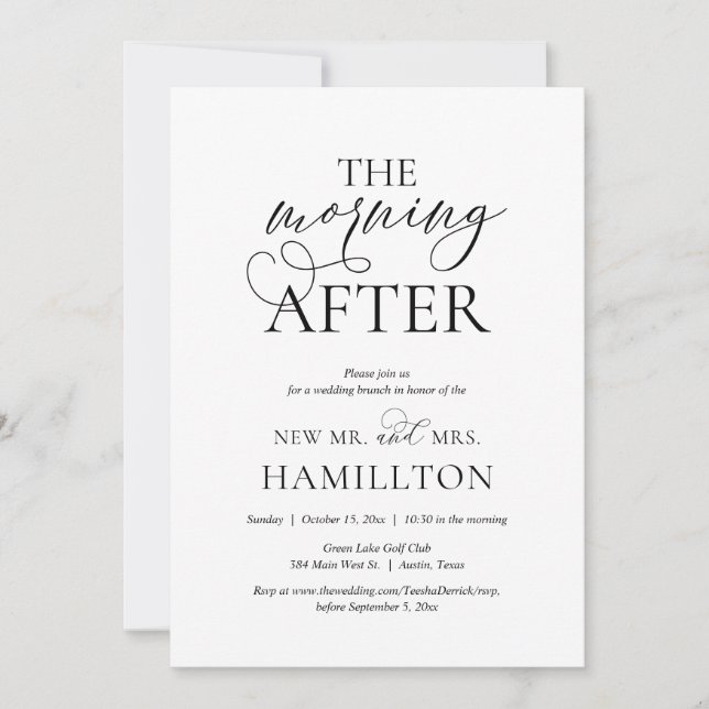 The Morning After, Post wedding Brunch Celebration Invitation (Front)