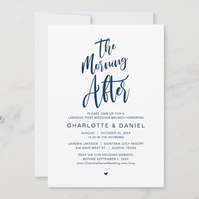 The Morning After, Post Wedding Brunch Invitation (Front)