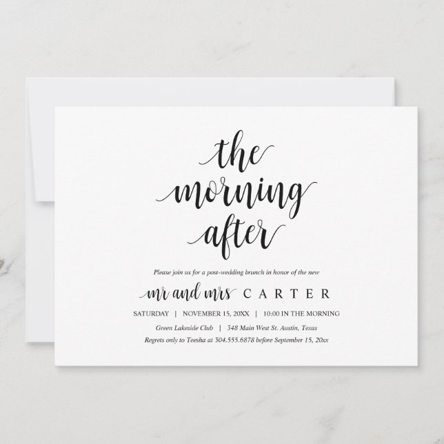 The Morning After, Post wedding Brunch Invitation (Front)