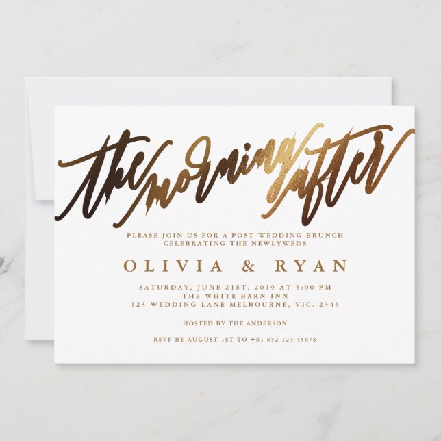 The morning after post-wedding brunch invitation (Front)