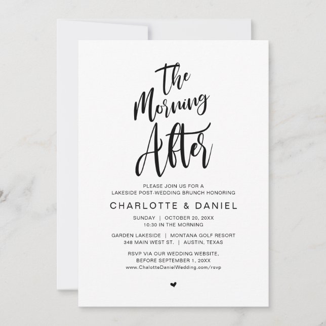 The Morning After, Post Wedding Brunch Invitation (Front)