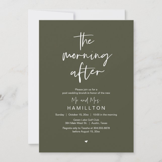 The Morning After, Post Wedding Brunch Invitation (Front)