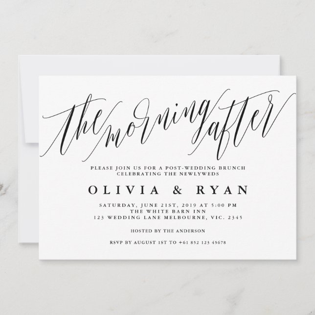 The morning after postwedding brunch invitation (Front)