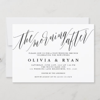 The morning after postwedding brunch invitation