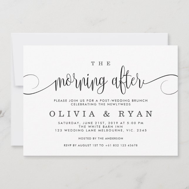The morning after postwedding brunch invitation (Front)