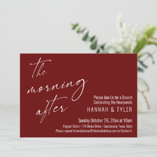The Morning After Wedding Brunch Burgundy Invitation