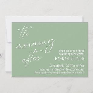 The Morning After Wedding Brunch Sage Green Invitation