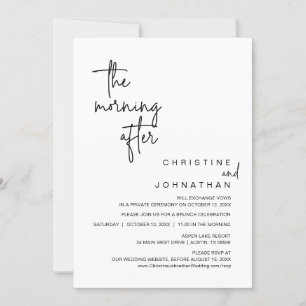 The Morning After, Wedding Elopement Brunch Invita Invitation