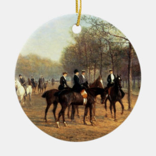 The Morning Ride, Rotten Row, Hyde Park, 1894 (oil Ceramic Tree Decoration