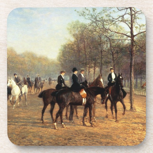 The Morning Ride, Rotten Row, Hyde Park, 1894 (oil Coaster (Front)