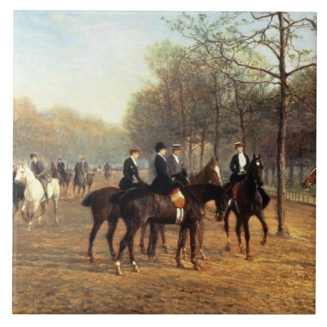 The Morning Ride, Rotten Row, Hyde Park, 1894 (oil Tile (Front)