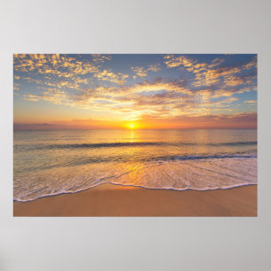 The Morning Sun at Seaside Poster