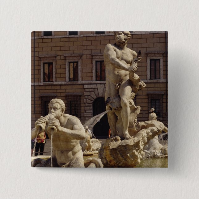 The Moro Fountain 15 Cm Square Badge (Front)