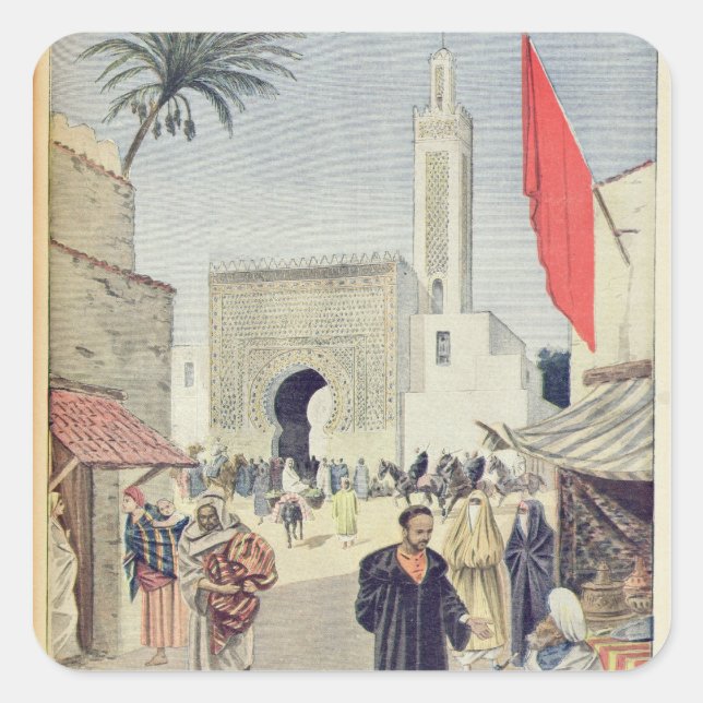 The Moroccan Pavilion at the Universal Exhibition Square Sticker (Front)