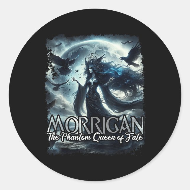 The Morrigan Celtic Irish Mythology Raven Crow War Classic Round Sticker (Front)