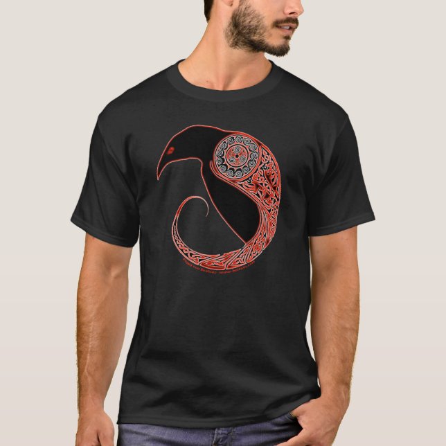 The Morrigan Raven Celtic knotwork men’s t-shirts (Front)