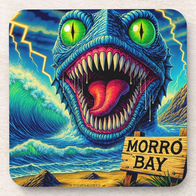 "THE MORRO BAY MONSTER COASTER".   COASTER (Front)