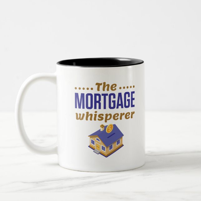 The Mortgage Whisperer Banker Loan Officer Two-Tone Coffee Mug (Left)