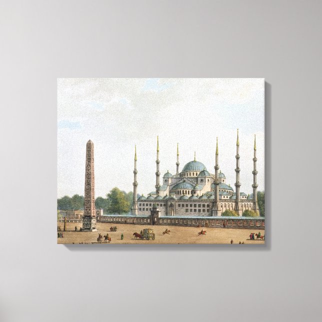 The Mosque of Sultan Achmet at Constantinople, pla Canvas Print (Front)