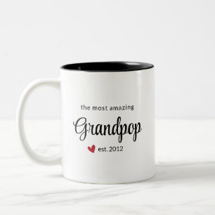 The Most Amazing Grandpop Est Date Photo Two-Tone Coffee Mug