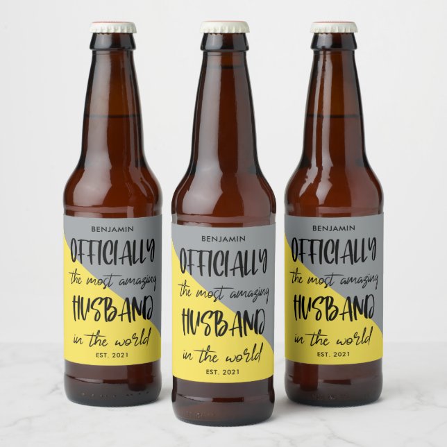 The Most Amazing Husband Year Established Beer Bottle Label (Bottles)