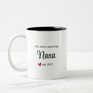 The Most Amazing Nana Est Date Photo Gift Two-Tone Coffee Mug