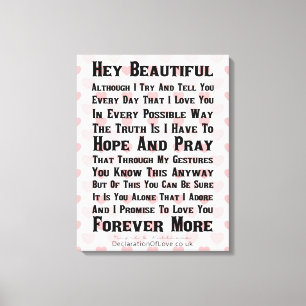 The Most Beautiful Girl In The World Canvas Print