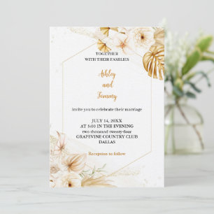 the most beautiful gold wedding invitation