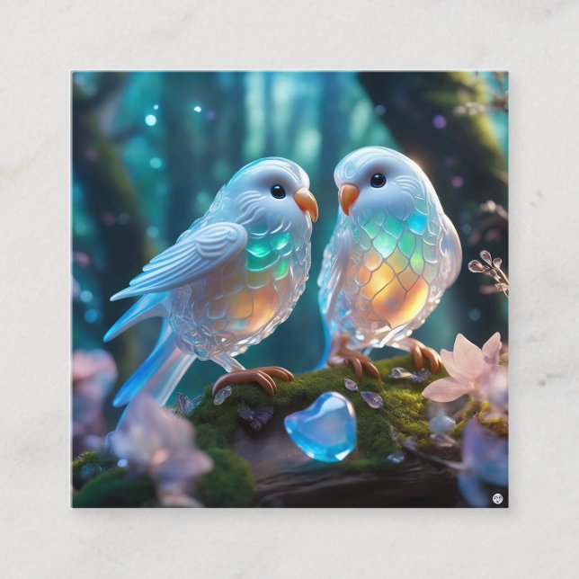 The most beautiful lovebirds in the world are thos square business card (Front)